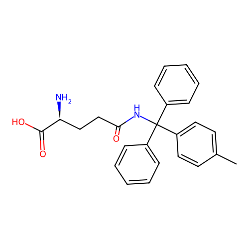 (2S)-2-amino-5-[[(4-methylphenyl)-diphenylmethyl]amino]-5-oxopentanoic acid structure