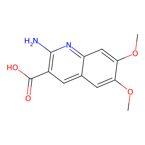 2-Amino-6,7-dimethoxyquinoline-3-carboxylic acid structure