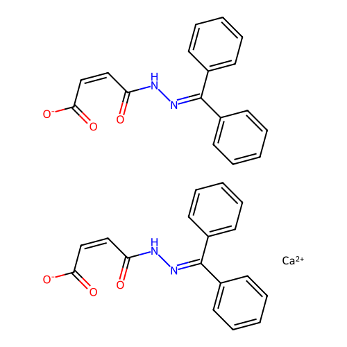 2-Butenedioic acid (Z)-, mono((diphenylmethylene)hydrazide), calcium salt (2:1) structure