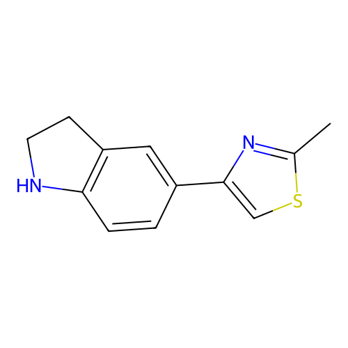 5-(2-methyl-1,3-thiazol-4-yl)-2,3-dihydro-1H-indole structure