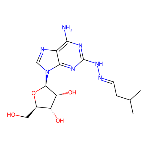 2-(3-Methyl-n-butylidenehydrazino)adenosine structure