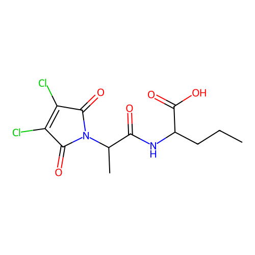 N-[2-(3,4-dichloro-2,5-dioxo-2,5-dihydro-1H-pyrrol-1-yl)propanoyl]norvaline structure