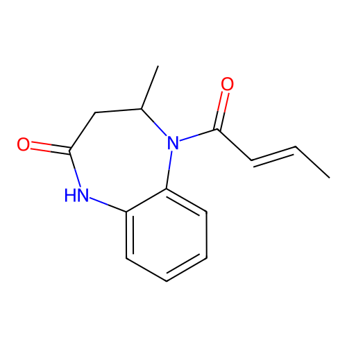 2H-1,5-Benzodiazepin-2-one, 1,3,4,5-tetrahydro-4-methyl-5-(1-oxo-2-butenyl)- structure