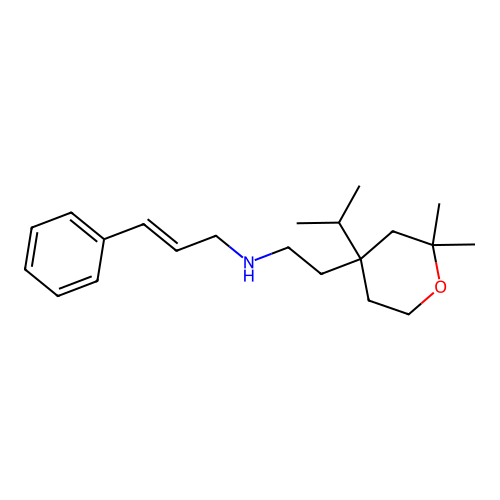 (E)-N-[2-(2,2-dimethyl-4-propan-2-yloxan-4-yl)ethyl]-3-phenylprop-2-en-1-amine structure
