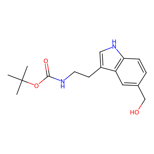 tert-Butyl (2-(5-(hydroxymethyl)-1H-indol-3-yl)ethyl)carbamate structure
