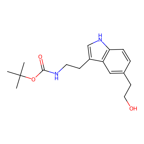 3-[2-(N-Tert-butyloxycarbonylamino)ethyl]-5-(2-hydroxyethyl)-1H-indole structure