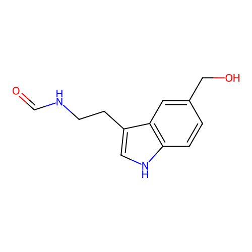 N-[2-[5-(hydroxymethyl)-1H-indol-3-yl]ethyl]formamide structure