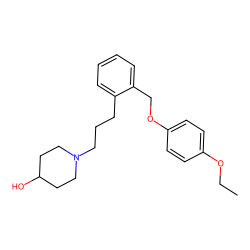 1-(3-{2-[(4-Ethoxyphenoxy)methyl]phenyl}propyl)piperidin-4-ol structure