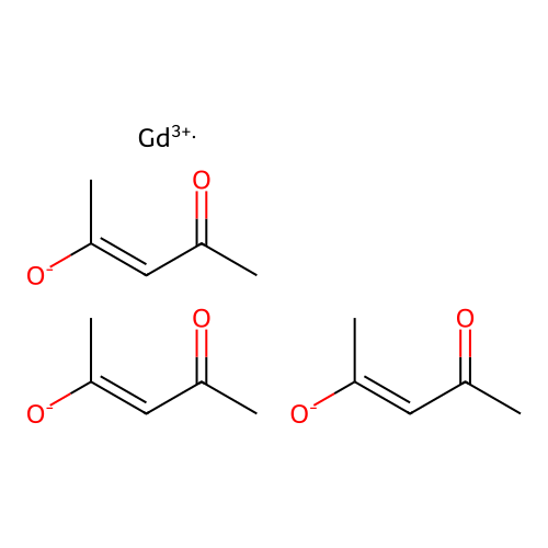 gadolinium(3+);tris((E)-4-oxopent-2-en-2-olate) structure