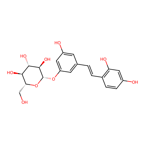 Oxyresveratrol 3'-O-beta-D-glucopyranoside structure