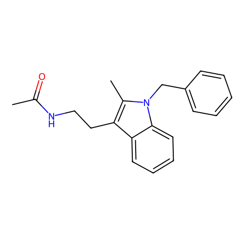 N-[2-(1-Benzyl-2-methyl-1H-indol-3-yl)-ethyl]-acetamide structure