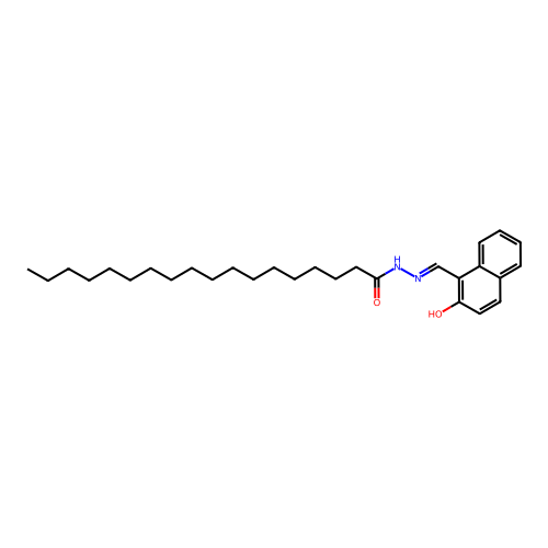 N-[(2-hydroxynaphthalen-1-yl)methylideneamino]octadecanamide structure