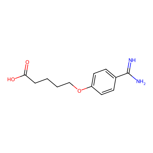 5-(4-Carbamimidoylphenoxy)pentanoic acid structure