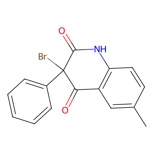 3-bromo-6-methyl-3-phenyl-1H-quinoline-2,4-dione structure