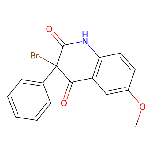3-bromo-6-methoxy-3-phenyl-1H-quinoline-2,4-dione structure