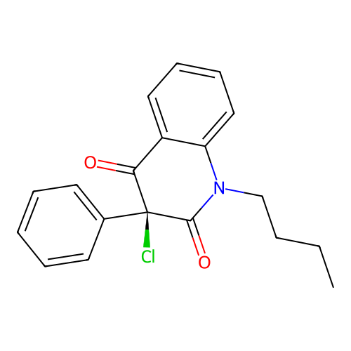 1-Butyl-3-chloro-3-phenylquinoline-2,4(1H,3H)-dione structure