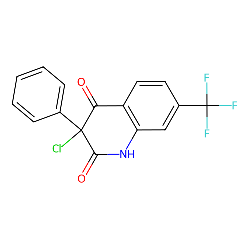 3-chloro-3-phenyl-7-(trifluoromethyl)-1H-quinoline-2,4-dione structure