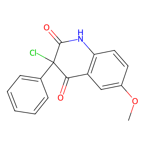 3-chloro-6-methoxy-3-phenyl-1H-quinoline-2,4-dione structure