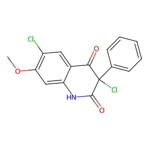 3,6-dichloro-7-methoxy-3-phenyl-1H-quinoline-2,4-dione structure