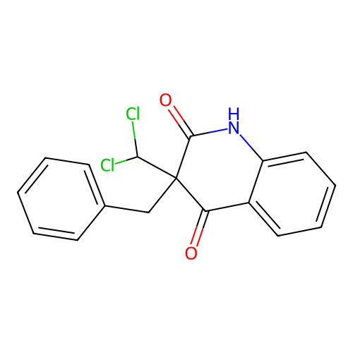 3-benzyl-3-(dichloromethyl)-1H-quinoline-2,4-dione structure