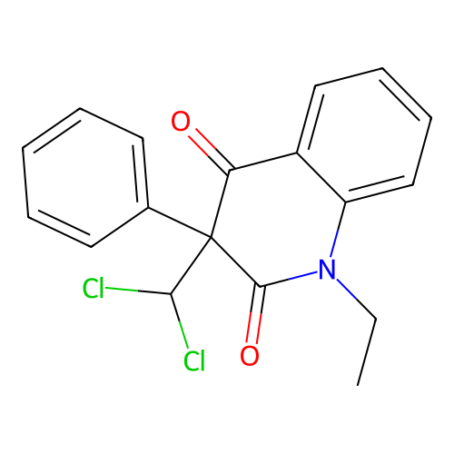 3-(Dichloromethyl)-1-ethyl-3-phenylquinoline-2,4-dione structure