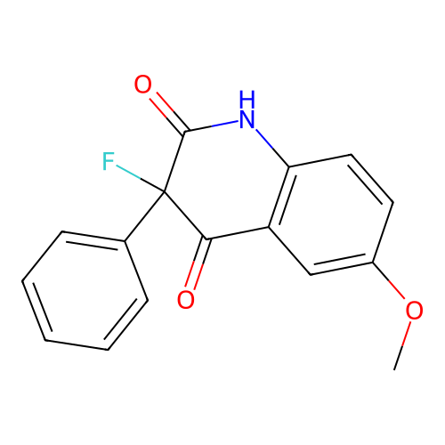 3-fluoro-6-methoxy-3-phenyl-1H-quinoline-2,4-dione structure