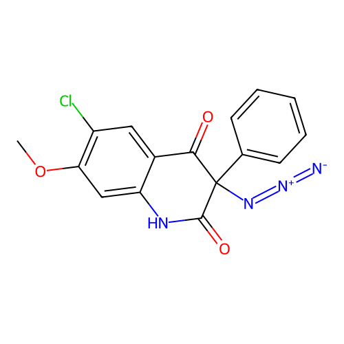3-azido-6-chloro-7-methoxy-3-phenyl-1H-quinoline-2,4-dione structure