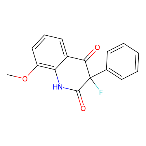 3-fluoro-8-methoxy-3-phenyl-1H-quinoline-2,4-dione structure