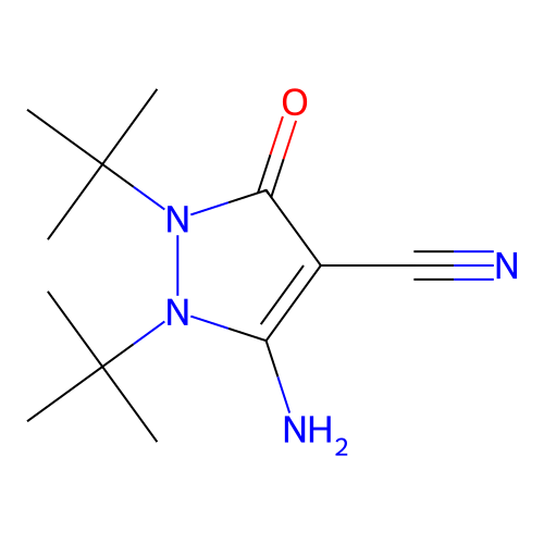 3-Amino-1,2-ditert-butyl-5-oxopyrazole-4-carbonitrile structure