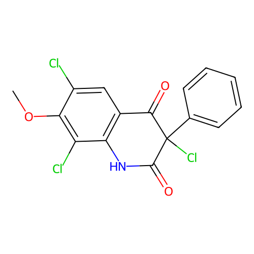 3,6,8-trichloro-7-methoxy-3-phenyl-1H-quinoline-2,4-dione structure