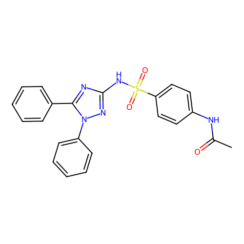 N-(4-{[(1,5-diphenyl-1,2,4-triazol-3-yl)amino]sulfonyl}phenyl)acetamide structure