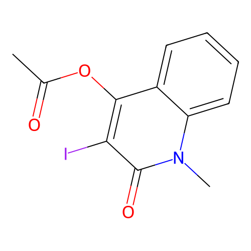 (3-Iodo-1-methyl-2-oxoquinolin-4-yl) acetate structure