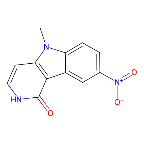 5-Methyl-8-nitro-2,5-dihydro-1H-pyrido[4,3-b]indol-1-one structure