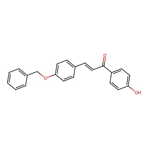 (2E)-3-[4-(benzyloxy)phenyl]-1-(4-hydroxyphenyl)prop-2-en-1-one structure