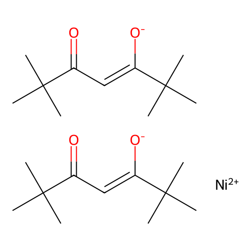 Nickel, bis(3,5-heptanedionato-o,o'-2,2,6,6-tetramethyl)- structure