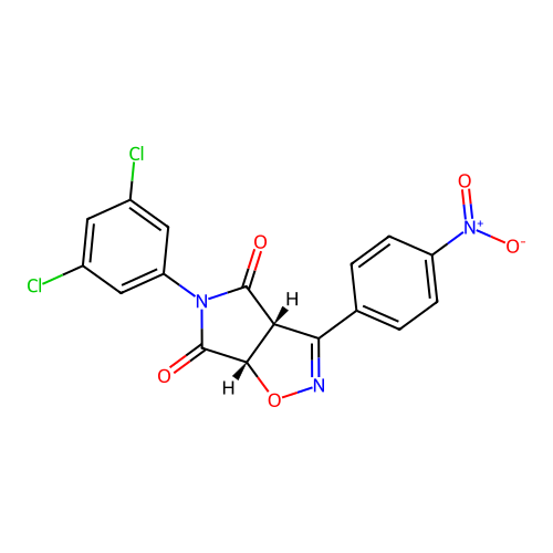(3aR,6aS)-5-(3,5-dichlorophenyl)-3-(4-nitrophenyl)-3a,6a-dihydropyrrolo[3,4-d][1,2]oxazole-4,6-dione structure
