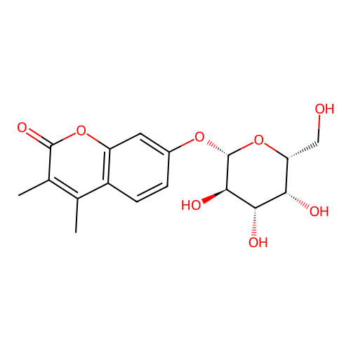 3,4-dimethyl-2-oxo-2H-chromen-7-yl beta-D-galactopyranoside structure