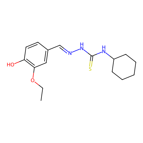 4-(2-{[(Cyclohexylamino)thioxomethyl]amino}-2-azavinyl)-2-ethoxyphenol structure