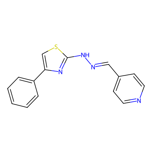4-phenyl-N-(pyridin-4-ylmethylideneamino)-1,3-thiazol-2-amine structure