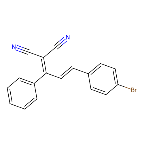 [(2E)-3-(4-bromophenyl)-1-phenylprop-2-en-1-ylidene]propanedinitrile structure