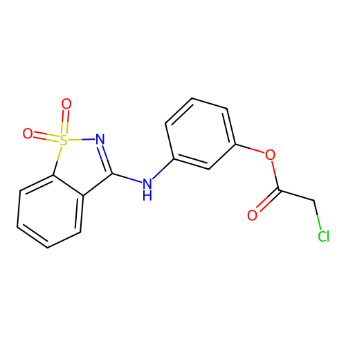 3-[(1,1-Dioxido-1,2-benzisothiazol-3-YL)amino]phenyl chloroacetate structure