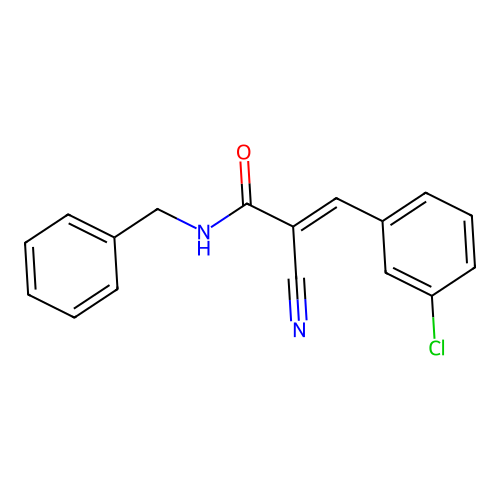 (E)-N-benzyl-3-(3-chlorophenyl)-2-cyanoprop-2-enamide structure