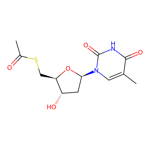 5'-S-acetyl-5'-deoxy-5'-thiothymidine structure