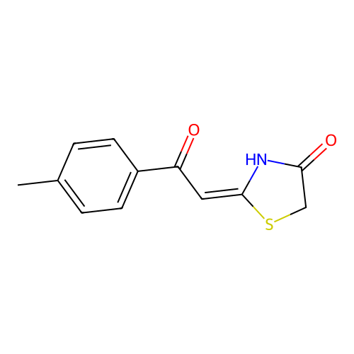 2-[2-(4-methylphenyl)-2-oxoethylidene]-1,3-thiazolidin-4-one structure