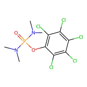 Phosphorodiamidic acid, N,N,N',N'-tetramethyl-, O-pentachlorophenyl ester structure