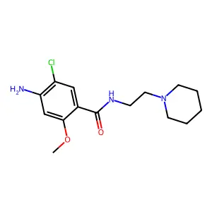 4-Amino-5-chloro-2-methoxy-N-(2-(1-piperidinyl)ethyl)benzamide structure