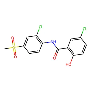 5-chloro-N-(2-chloro-4-methylsulfonylphenyl)-2-hydroxybenzamide structure