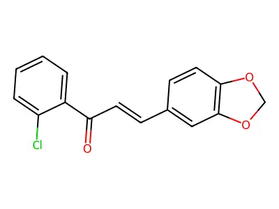 3-(1,3-benzodioxol-5-yl)-1-(2-chlorophenyl)prop-2-en-1-one structure
