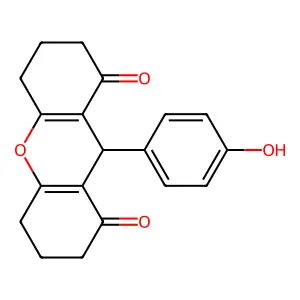 9-(4-hydroxyphenyl)-3,4,5,6,7,9-hexahydro-1H-xanthene-1,8(2H)-dione structure
