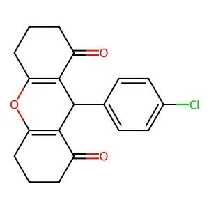 9-(4-chlorophenyl)-3,4,5,6,7,9-hexahydro-1H-xanthene-1,8(2H)-dione structure